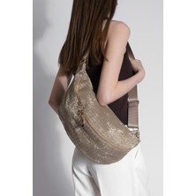 Marjin Kadın Fermuar Kapama Uzun Askılı Ayarlanabilir Çapraz ve Omuz Çantası Nelipa Vizon Kadife