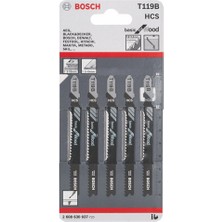 Bosch - Ekonomik Seri Ahşap İçin T 119 BO Dekupaj Testeresi Bıçağı - 5'Li Paket