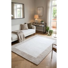 Ceremony Home Modern Bej Krem Leke Tutmaz Salon ve Oturma Odası Halısı