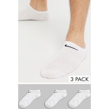 Nike Value No Show Ulightweight Unisex Sock 3 Lü Soket Çorap Beyaz