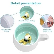 3D Porselen Kupa – Sevimli Fularlı Köpek Figürlü, 350 Ml, Eğlenceli ve Özgün Tasarım,mavi