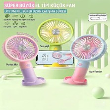 baytoptan Taşınabilir Şarjlı El Fanı 3 Kademeli Masa Üstü Telefon Tutmalı