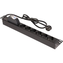 Lande 19" Kabinet İçin 6’lı Anahtarlı Priz – Plastik PDU
