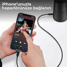 Hadron Lightning To 3.5mm Aux Ses Kablosu, 1 Metre, Ios Uyumlu Dönüştürücü (Siyah)
