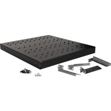 Lande 19” Sabit Rack Raf – 800MM Derinlik Uyumlu (Siyah)