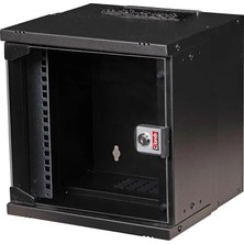 Lande Pandora Soho 6u 300X300 10” Duvar Tipi Rack Kabinet (Siyah) Cam Kapaklı