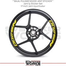 Sv Sticker Works Bajaj NS200 Sticker Jant Içi Yazı 8'li Set Sticker Etiket