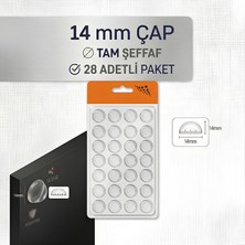 Glaswen Yapışkanlı Cam Tutucu Şeffaf 14 mm 28'li Mobilya Raf Ses Tutucu