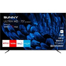 Sunny SN75QMN 75" 190 Ekran Dahili Uydu Alıcılı 4K Ultra Hd Smart QLED Tv