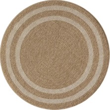 Seyran Halı India Hasır Görünümlü Daire Halı 668 Beyaz