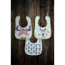 Mai Perla Geyik Temalı Pamuku Microfiber Unisex Bebek Mama Önlüğü