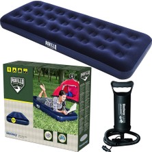 Bestway Pavillo 67000 Tek Kişilik Şişme Yatak Pompa Dahil Lacivert Renk ve Kadife Yüzey