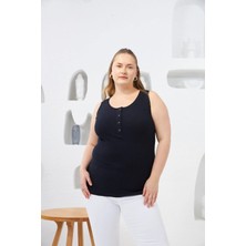 Rmg Ön Çıtçıtlı Büyük Beden Kaşkorse Atlet Lacivert