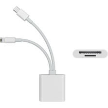 Lightning Type-C Girişli 11 12 13 14 15 16 Serilerine Uyumlu Kart Okuyucu Sd Kart Adaptörü Tf Kart Okuyucu Disk Adaptörü Mobil Kart Okuyucu (Çift Kablolu (Type-C/lightning)