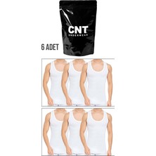 Cnt Cennetoğlu 6 Adet %100 Pamuk Hijyenik Paketinde Beyaz Erkek Penye Atlet Ekonomik Paket