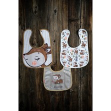 Mai Perla Karaca Temalı Pamuklu Microfiber Unisex Bebek Mama Önlüğü