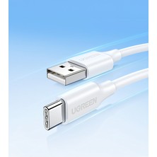 UGREEN USB-C - USB-A 3A QC Hızlı Şarj Kablosu, 1.5 m, Beyaz, 60122