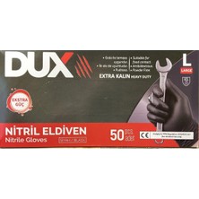 Bisepetim Dux Ekstra Kalın Siyah Nitril 50 Li L Beden