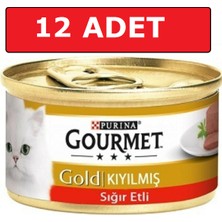 Purina Gourmet Gold Kıyılmış Sığır Etli Kedi Konservesi 85 gr Süper Premium 12 Yaş İçin Lezzetli Mama