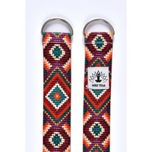 Guru Yoga Etnik Desenli Mat Taşıma Askısı Kırmızı Renkli 160 cm Uzunlukta Taşınabilir