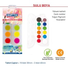 Gıpta Sulu Boya 12 Renk 10 Adet 30mm Canlı Renkler ile Kaliteli Boyalar