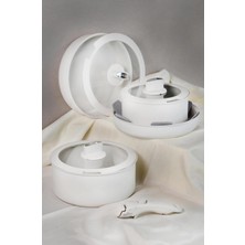 Belariva-Easy Çıkarılabilir Saplı 8 Parça Tencere Seti Beyaz