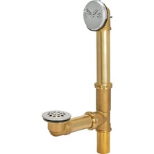 2,5 cm Seyahat Kolu Banyo Atık ve Taşma Tahliyesi, Krom Kaplama Süslemeli Pirinç, 35201