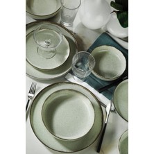 Kütahya Porselen Pearl Moderna 24 Parça 6 Kişilik Yemek Seti Yeşil