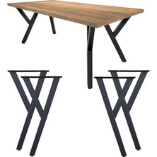 Beasym 4 Lü Y Model Metal Ayak Masa Ayağı Mutfak Yemek Çalışma Masası Ayağı Pingolu Metal Masa Ayakları