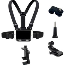 5 Parça Göğüs Bandı Aksiyon Kamera ve Telefon Tutucu – 360° Döner, Ayarlanabilir Harness, Spor ve Kayıt Için Chest Mount Holder | ZR1130