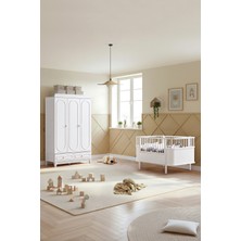 Setay Soft Çocuk Odası Takımı, Soft 3 Kapaklı Dolap, Yıldız Büyüyen Beşik - Beyaz