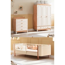 Setay Deniz Meşe Çocuk Odası, Deniz Meşe 3 Kapaklı Dolap, Şifonyer, Perla Karyola