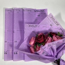 Çiçek Buket Kağıdı-Şiir Koleksiyonu-Mor Renk-Mat OPP-55X55CM-10SAYFA