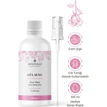 Monoville Gül Suyu 100 ml Cam Şişe Sprey Başlıklı (Rose Water)