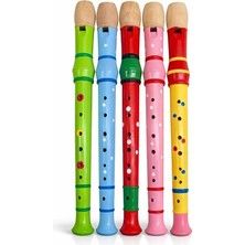 Urfakent Ahşap Renkli Flüt Büyük - 32 cm Eğitici Çocuk Müzik Aleti Enstrüman