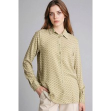 DeFacto Loose Fit Gömlek Yaka Baskılı Uzun Kollu Tunik T0609AZ26SP