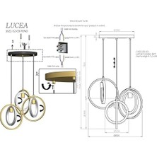 Fedo 3'lü Lak Sarkıt Avize 3XE27