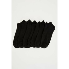 DeFacto Erkek Kısa Çorap 7'li Siyah Elastan Pamuklu Rahat Kullanım İçin