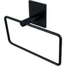 Enalburumtr Kendinden Yapışkanlı Siyah Kare Havluluk 304 Kalite Paslanmaz Çelik Havluluk Havlu Askısı Banyo Askısı