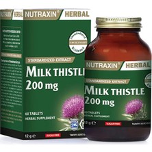 Nutraxin Milk Thistle 60 Tablet Yetişkinler İçin Sade Aroma İçeren Doğal Takviye Edici Gıda