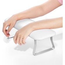 SNRQI Düz Metal Ayaklı Ergonomik Manikür Sehpası Beyaz Manikür Kol Desteği H9W