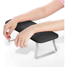 SNRQI Düz Metal Ayaklı Ergonomik Manikür Sehpası Siyah Manikür Kol Desteği H9B