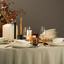 Kütahya Porselen 52 Parça 12 Kişilik Beyaz Düz Tasarım Yemek Takımı