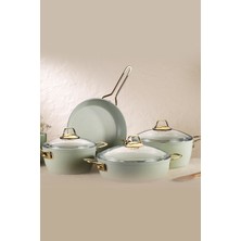 Kütahya Porselen Hera 7 Parça Tencere Seti Açık Yeşil