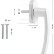 Pvc Pimapen Pencere Kolu Balkon Sürme Kapı Kolu (5, Beyaz)