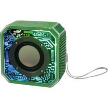 800 Mah Kablosuz 5.2 Ledli Taşınabilir Bluetooth Hoparlör Yeşil Bts-86