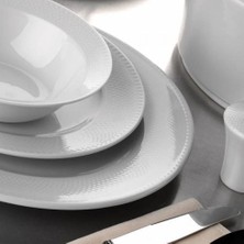 Kütahya Porselen 53 Parça 12 Kişilik Beyaz Düz Tasarım Şık ve Zarif Porselen Yemek Takımı