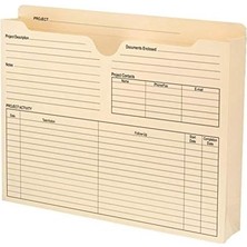 Proje Dosyası Ceketi, Güçlendirilmiş Düz Kesim Tab, Önceden Basılmış Ön, Arka ve Sekme, 2 Inç Genişletme, Mektup Boyutu, Manila, Kutu Başına 50 (75622)