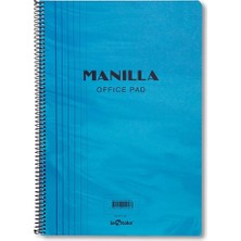 Lé 41100/2 Manila Notebook Yumuşak Kapak, 1.hamur Kağıt Spiralli, Mavi