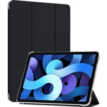 iPad Pro 11 2024 Kılıf (A2836-A2837) Slim Translucent Back Smart Cover Siyah [ipad Pro 11 2024 ile Uyumlu Kılıf - Siyah]